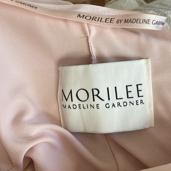 Mori Lee bridesmaid dress. Midi Flutter Sleeve Chiffon Dress - STYLE #21704 - Picture 14 of 16